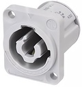 NEUTRIK NAC3MPXXB CONECTOR POWERCON CORRIENTE 20A 250V CHASIS BLANCO