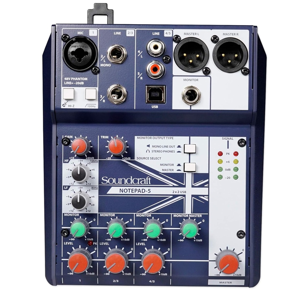 SOUNDCRAFT NOTEPAD-5 Consola Pasiva Con Interfaz USB Compatible con PC
