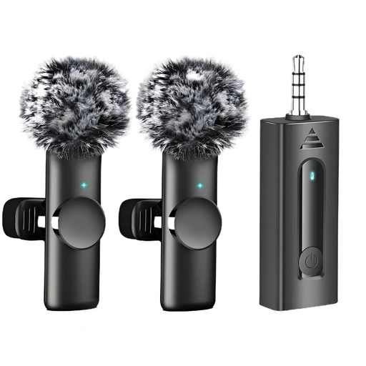 [K2 WIRELESS LAVALIER] SPORTKEE K2 WIRELESS MINI LAVALIER 2 Micrófonos Inalámbricos Balita Solapa a un 1 receptor para teléfonos Android podcasts, YouTube, Entrevistas.
