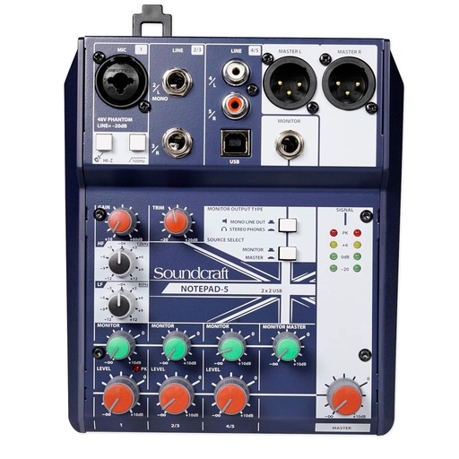 [NOTEPAD-5FX] SOUNDCRAFT NOTEPAD-5 Consola Pasiva Con Interfaz USB Compatible con PC