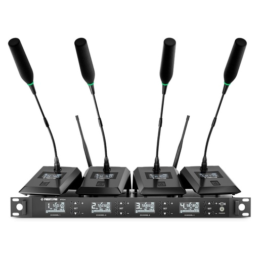 [PTC-4-4G] PHENYX PRO PTC-4 MICROFONO INALAMBRICO DE CONFERENCIAS 4en1 UHF