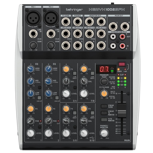 [XENYX 1002SFX] BEHRINGER XENYX 1002SFX Consola 10 Entradas, USB, Streaming Interfaz