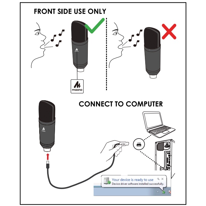 MAONO MICROFONO DE ESTUDIO USB CONDESADOR CON PARAL TIPO RADIO, ANTIPOP