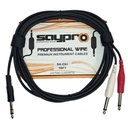 SAYPRO Cable De Audio Plug Estereo Grande a Doble Plug Mono Grande 3 mt