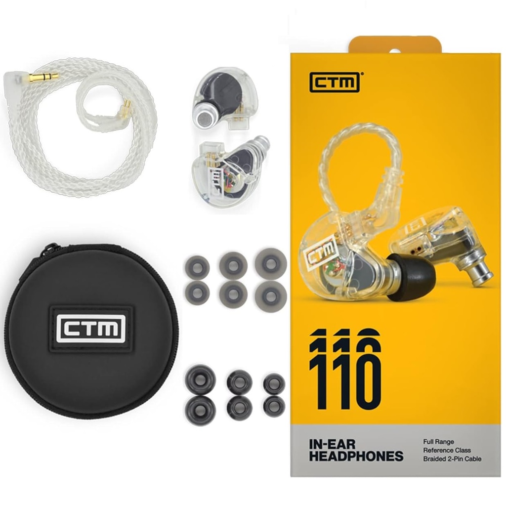 CTM CE110 Auriculares intrauditivos Audífonos De Monitoreo Alta Fidelidad IEM Con Cable Desmontable