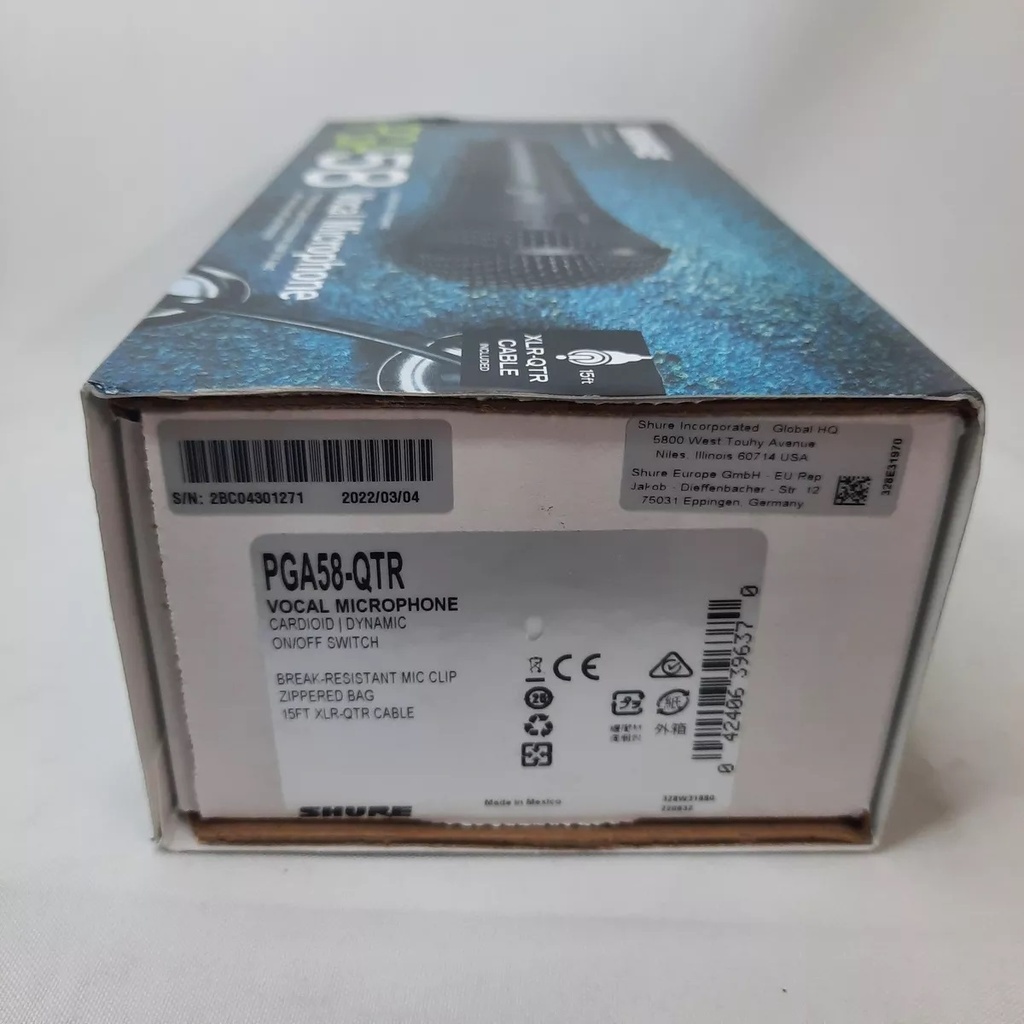 SHURE MICROFONO VOCAL Con Cable XLR a PLug ORIGINAL BOX