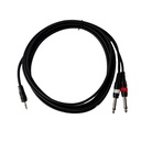 SAYPRO Cable De Audio Plug Estéreo Mini a Doble Plug Mono Grande 3mt