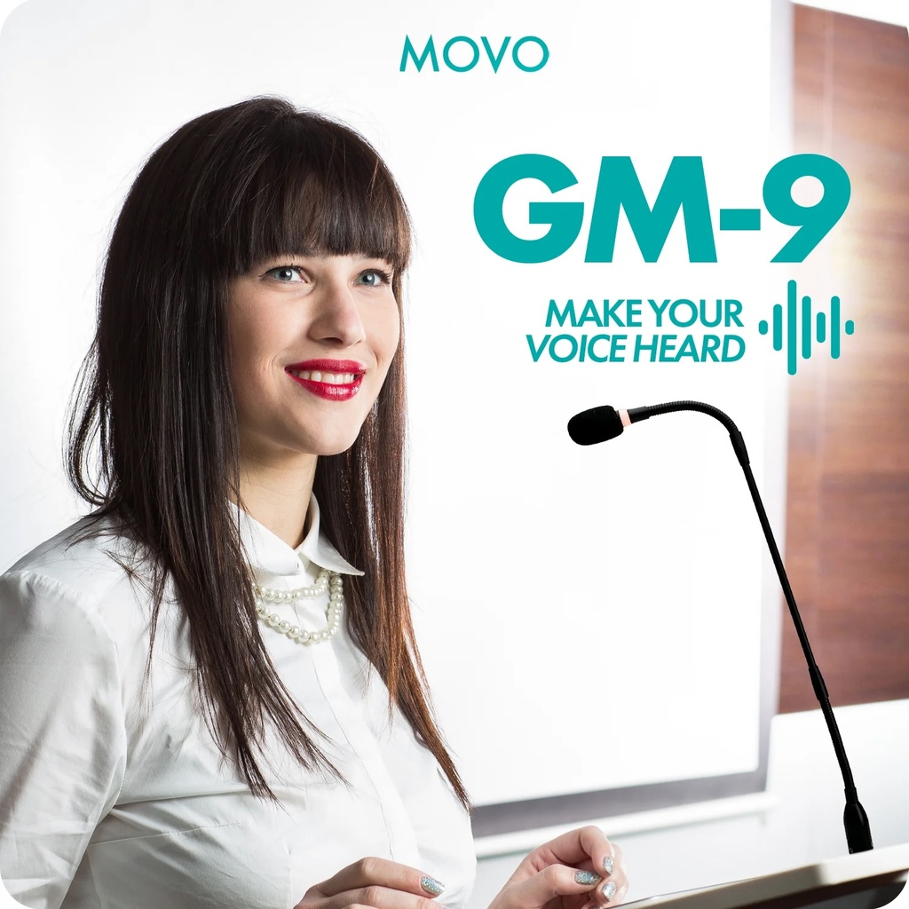 MOVO GM-9 Micrófono Vocal De Cuello De Cisne De Condensador con Base