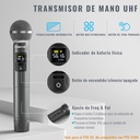 PHENYX PRO PTU-52B MICROFONO INALAMBRICO Set Mano Headset y Balita UHF 2 Canales