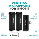 MOVO WIRELESS MINI-DI DUO 2 Micrófonos Inalámbricos 1 receptor para IOS IPHONE IPAD IPOD podcasts, Gaming, Twitch, YouTube, Discord