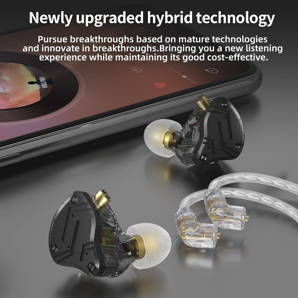 KZ LINSOUL KZ ZS10 Pro X con Micrófono Auriculares intrauditivos Audífonos De Monitoreo Alta Fidelidad IEM Con Cable Desmontable