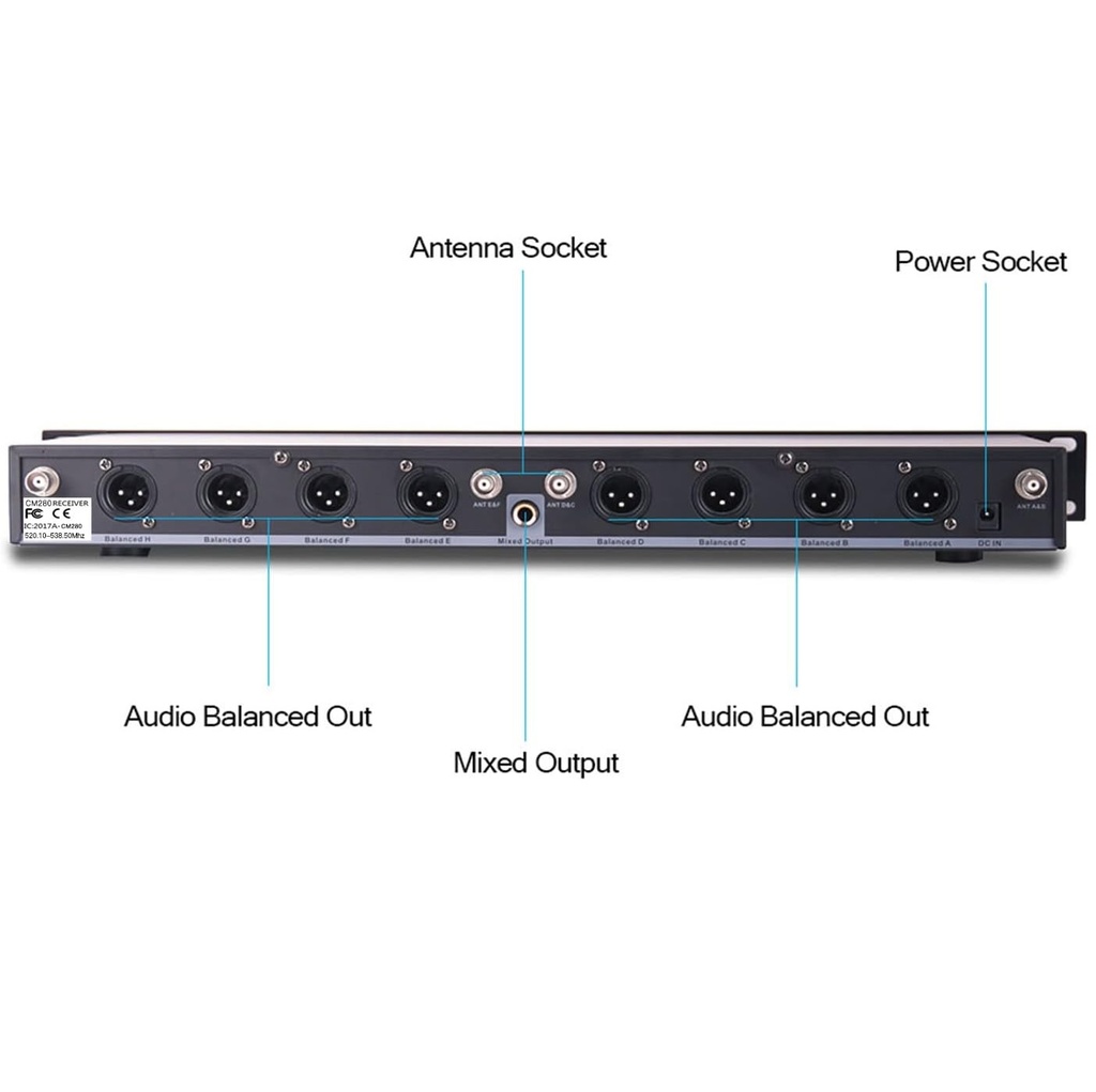 XTUGA CM280 MICROFONO INALAMBRICO DE CONFERENCIAS 8en1 UHF