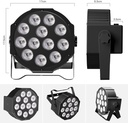 HOLDLAMP  ZQ-01494 LUZ PAR 36W RGBWA+UV 6in1 DMX  LED 12x 3W Con Batería Recargable