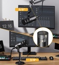 MAONO PD100 Micrófono De Estudio Dinámico para Podcast Con Pedestal de Mesa