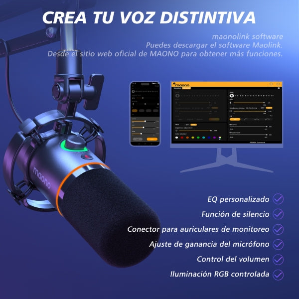 MAONO PD200X Micrófono De Estudio XLR / USB Dinámico