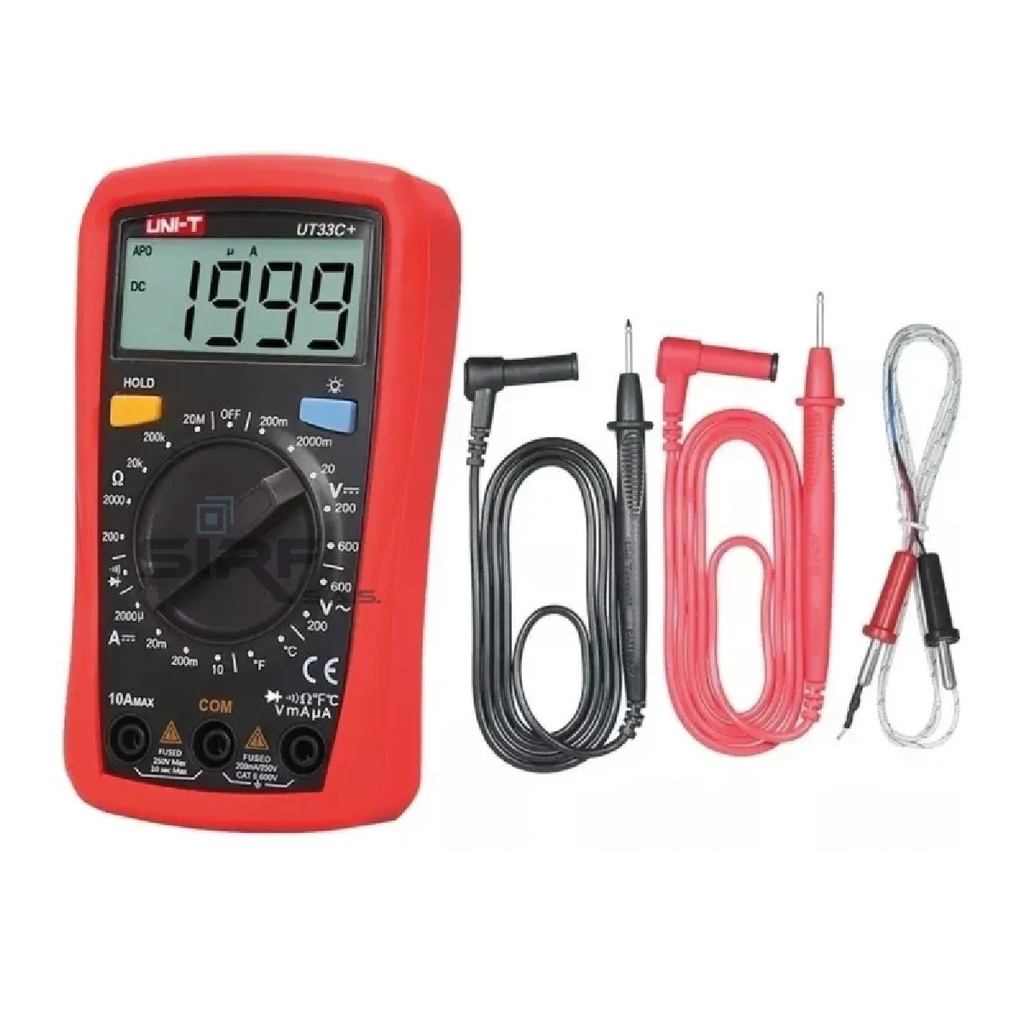 UNI-T UT33C+ Tester Probador Multímetro Digital True RMS hasta 1000V de Pinza