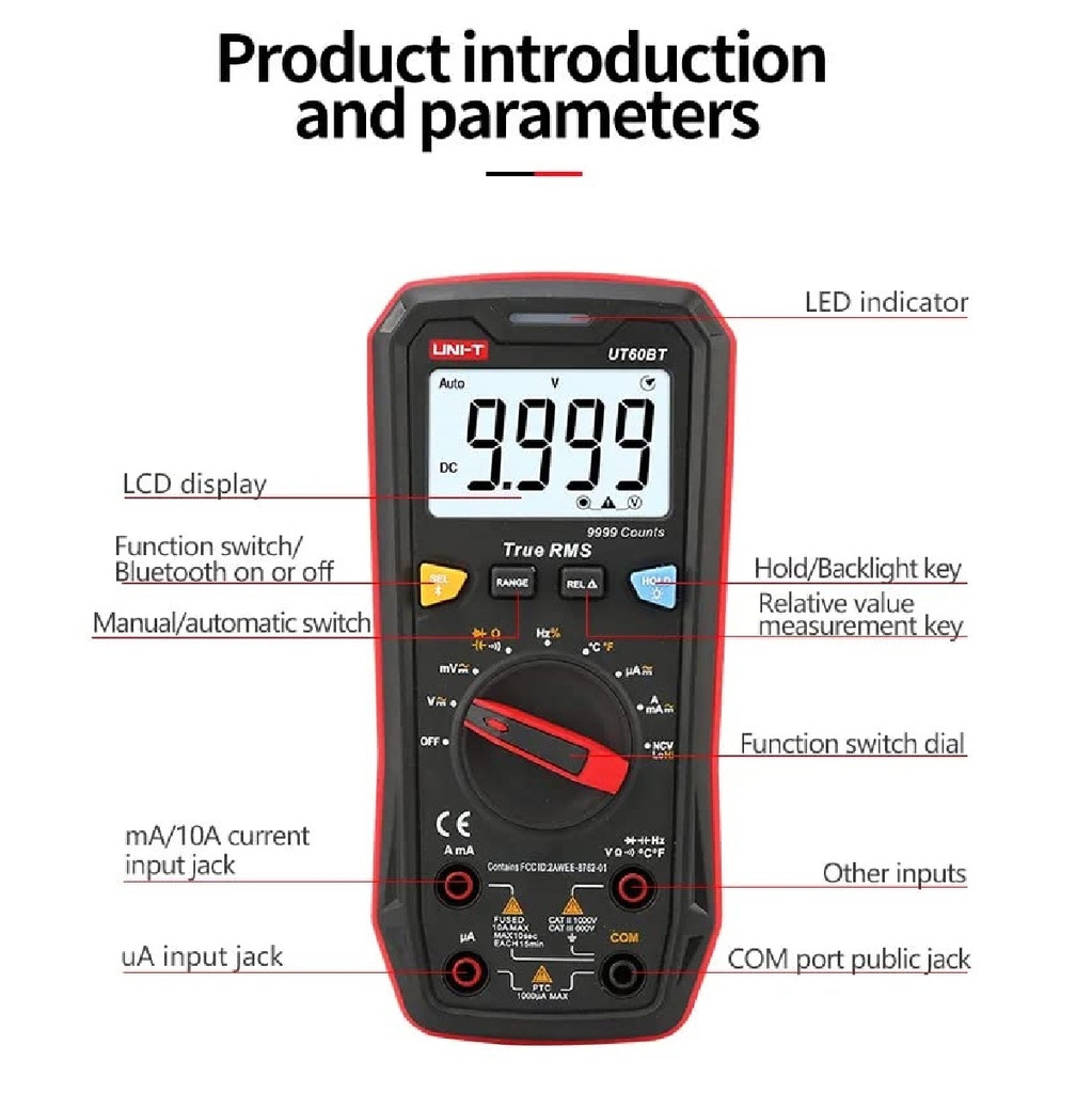 UNI-T UT60S Tester Probador Multímetro Digital True RMS hasta 1000V