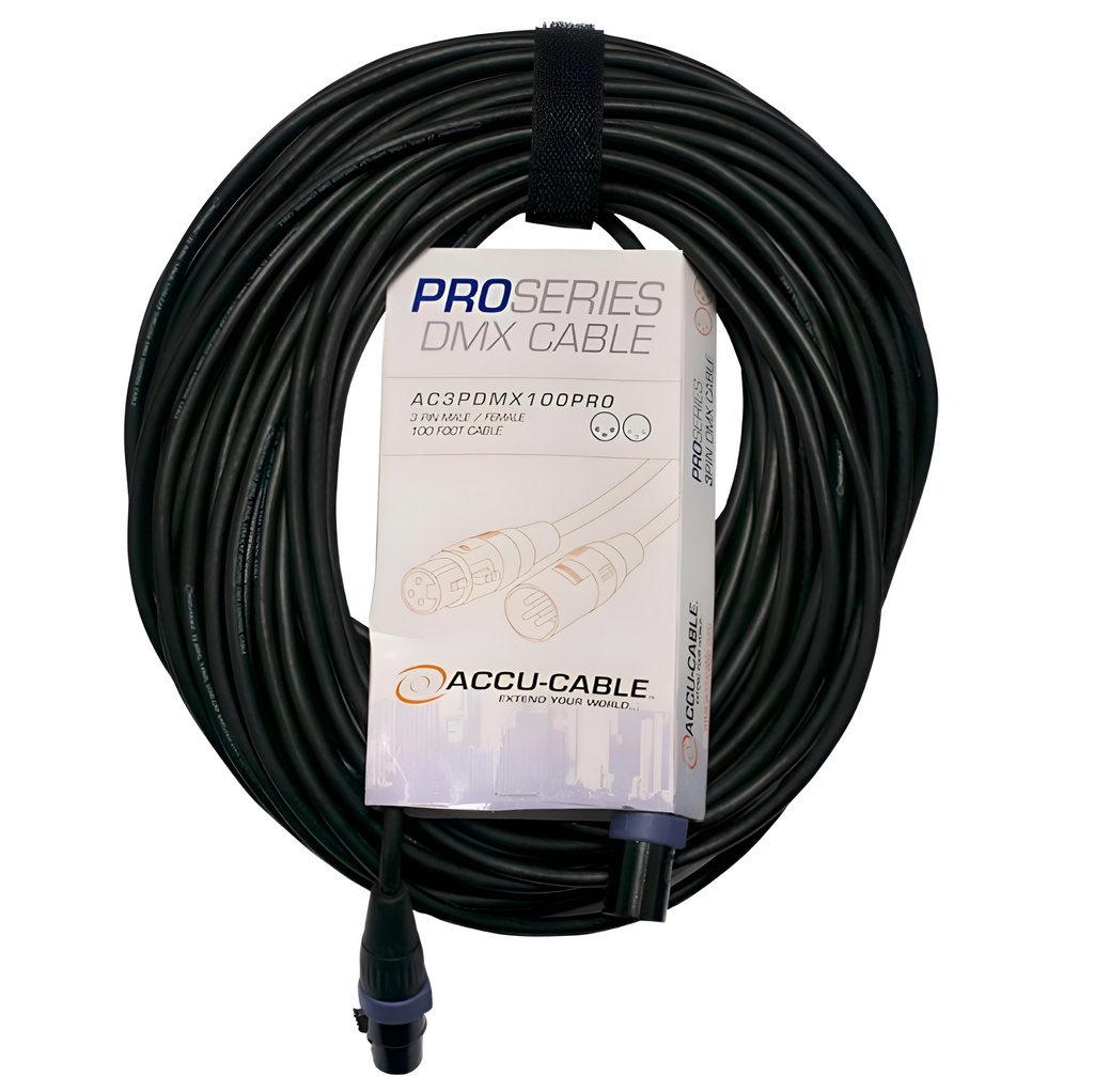 ACCU CABLE AC3PDMX100PRO Cable DMX XLR 3 Pines 30mts