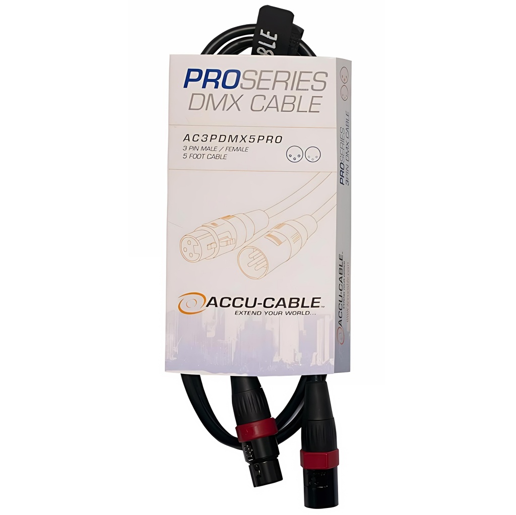 ACCU CABLE AC3PDMX5PRO Cable DMX XLR 3 Pines 1.5mts