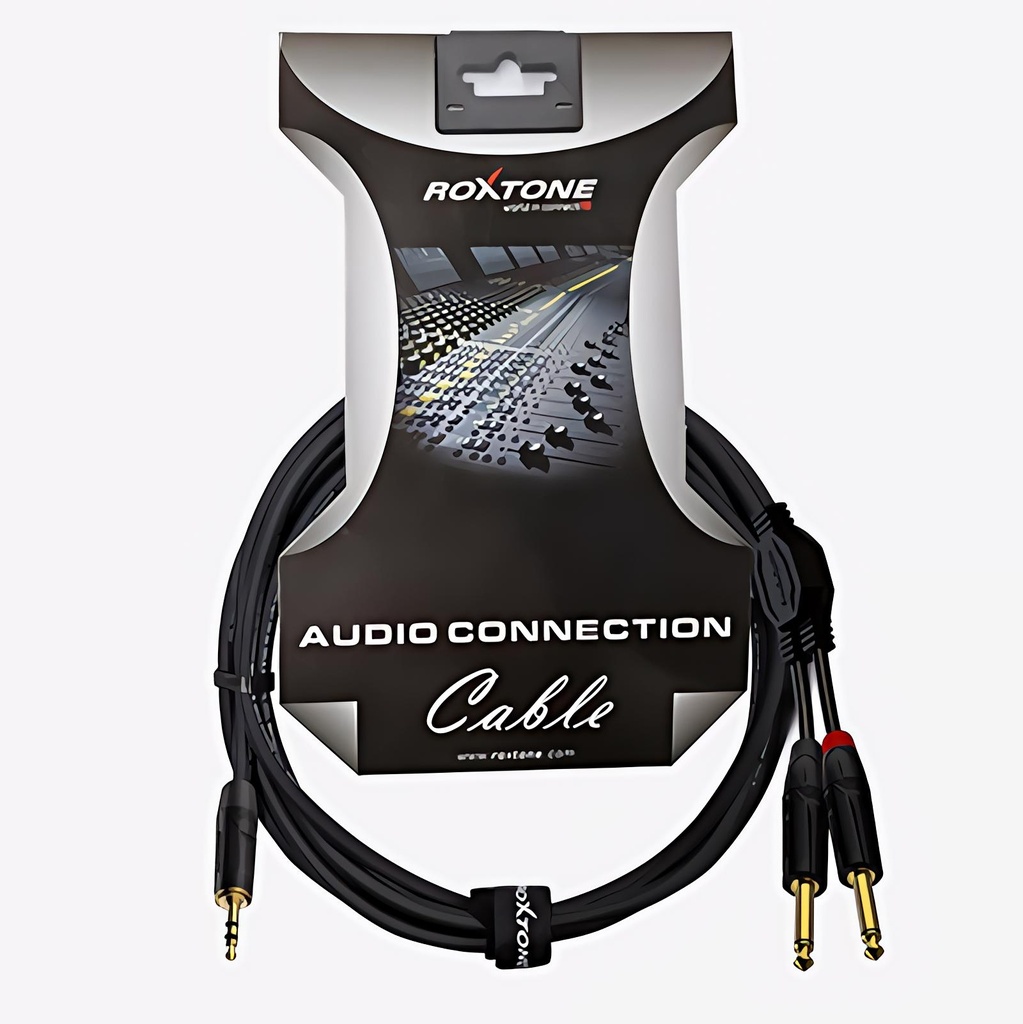 ROXTONE GPTC100L6 Cable de Audio PLUG Mini Estereo a Doble PLUG Grande Mono 6mts