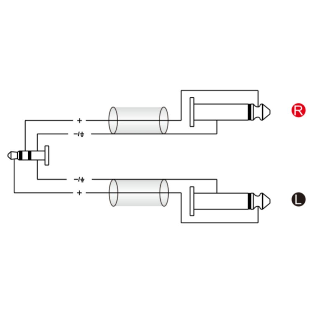 ROXTONE GPTC100L6 Cable de Audio PLUG Mini Estereo a Doble PLUG Grande Mono 6mts