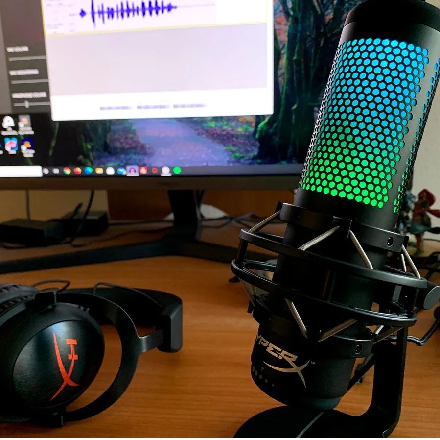 HyperX QuadCast-S Micrófono condensador USB RGB Gaming, podcasts, Twitch, YouTube, Discord