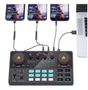 MAONO AU-AM200-S1 Consola de podcast con interfaz y micrófono dinámico XLR con mini pedestal