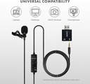 MOVO LV1-USB Micrófono de Balita conexión Plug mini TRRS y adaptador USB TRSpara teléfonos Android podcasts, Gaming, Twitch, YouTube, Entrevistas