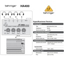 BEHRINGER AMPLIFICADOR DE AUDIFONOS 4CH