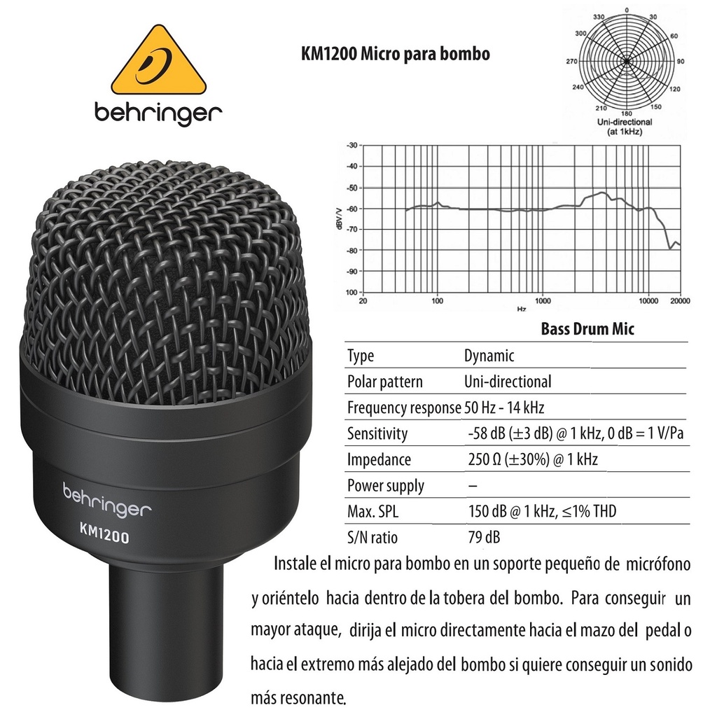 BEHRINGER MICROFONOS DE INSTRUMENTO PARA BATERIA COMBO DE 7 PIEZAS