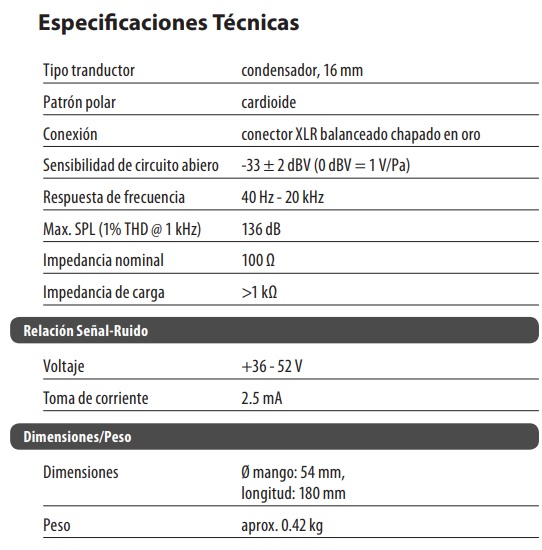 BEHRINGER MICROFONO ESTUDIO GRABACION CONDENSADOR