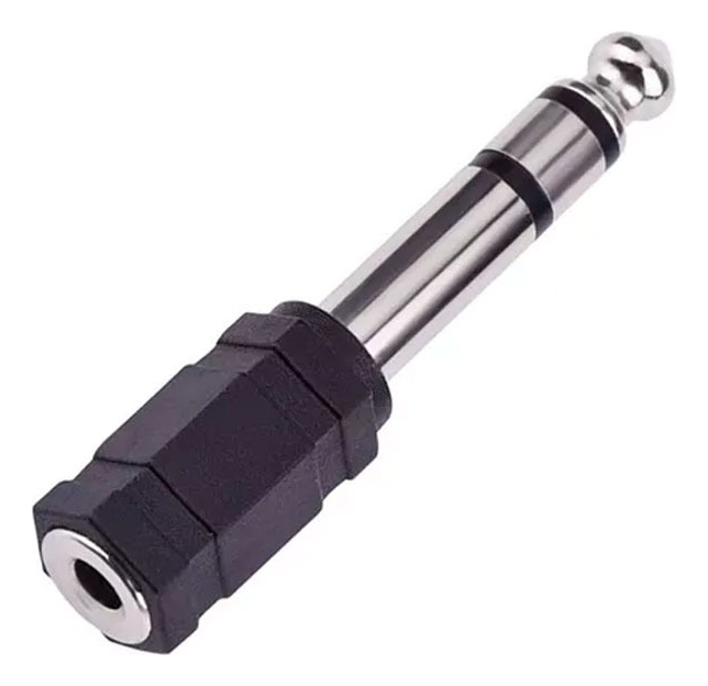 CONVERTIDOR Conector Adaptador Plug Mini Jack 3.5mm  Estéreo TRS a Jack 6.5mm Estéreo Hecho en China