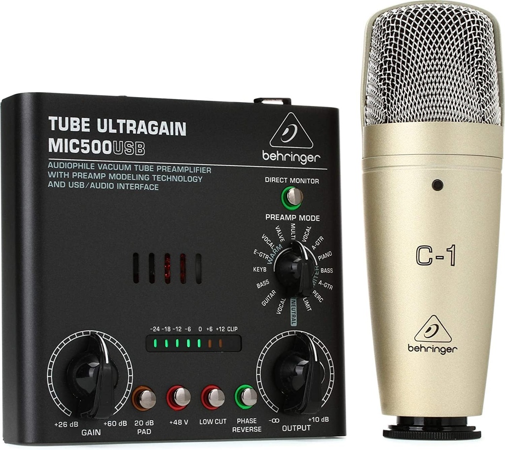 BEHRINGER VOICE STUDIO Micrófono C-1 MIC500USB Interface De Audio