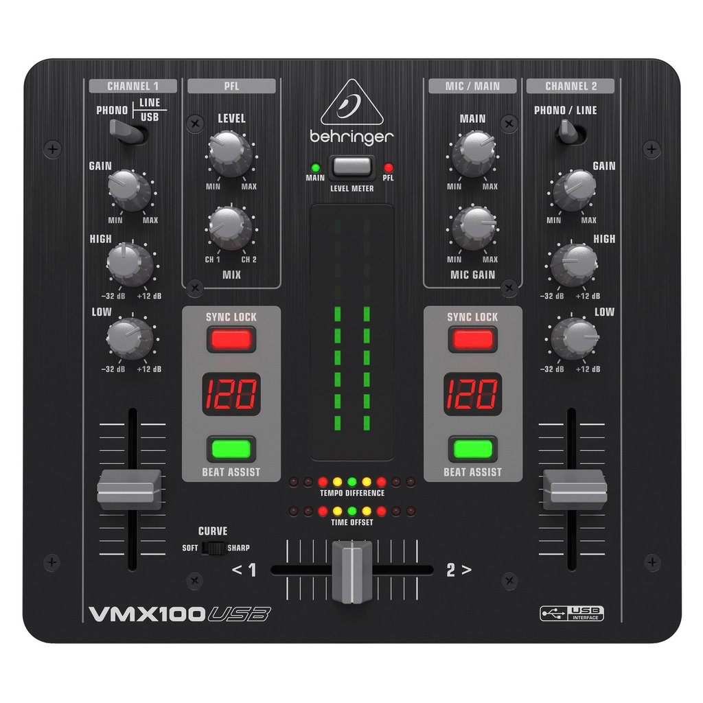 BEHRINGER VMX100USB MEZCLADOR DE DJ DE 2 CANALES