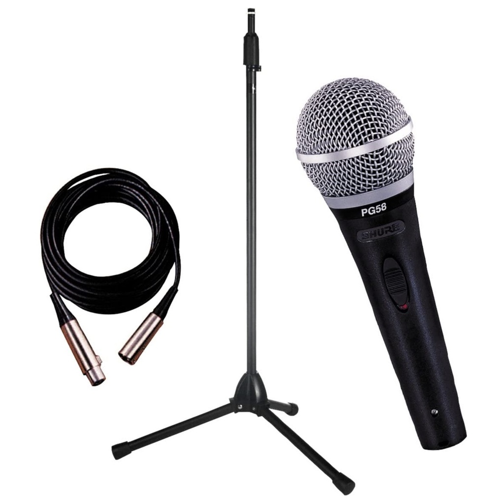 SHURE PG58BTA MICROFONO VOCAL CON CABLE Y PARAL