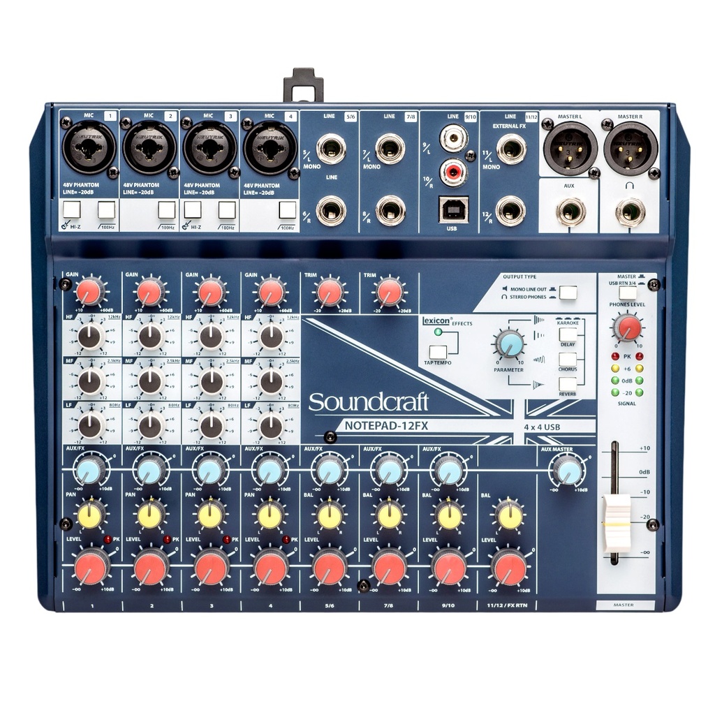 SOUNDCRAFT NOTEPAD-12FX  Consola Pasiva Con Interfaz USB Compatible con PC