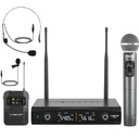 PHENYX PRO PTU-52-1H1B MICROFONO INALAMBRICO Set Manos Libres Headset y Balita UHF 2 Canales