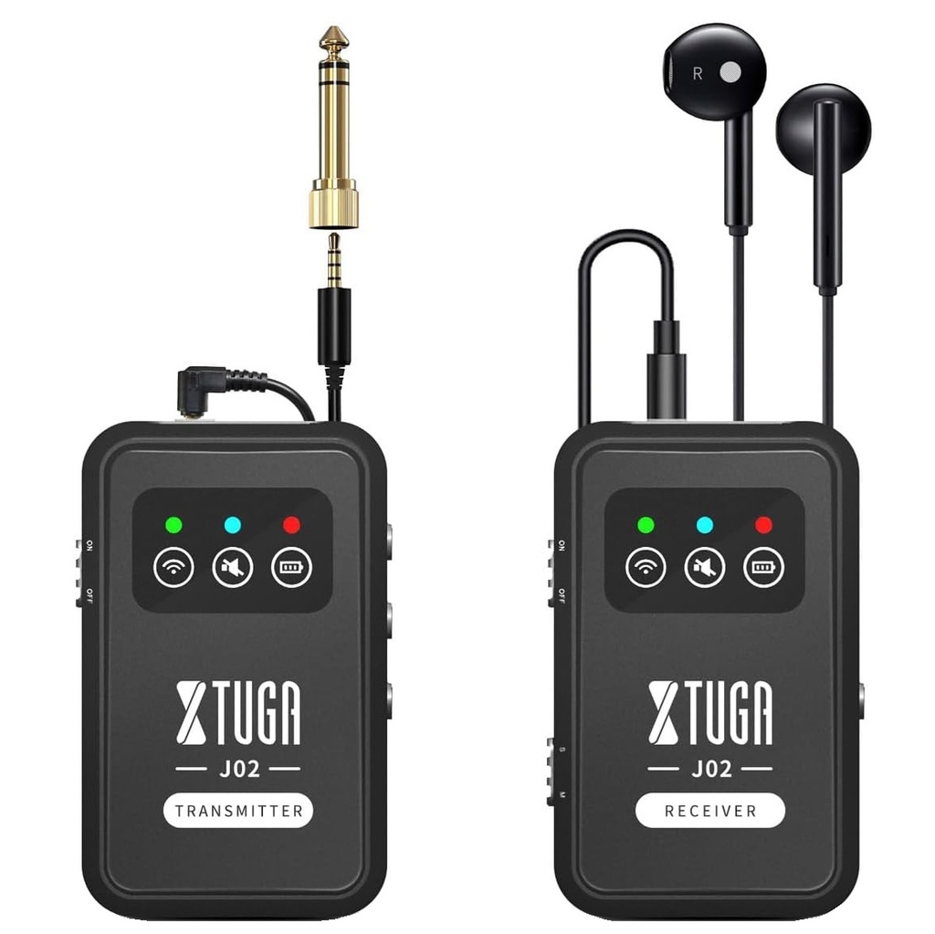 XTUGA J02 In-Ear Transmisor Receptor Inalámbrico Señal De Audio Para Audífonos Monitor personal de Oído