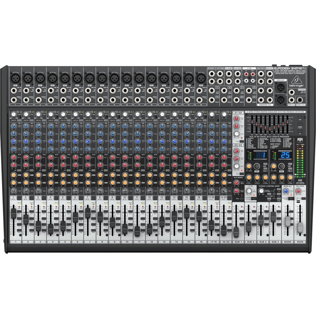 BEHRINGER SX2442FX Consola 24 Entradas, 4/2 BUS, con Efectos, USB