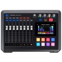 TASCAM MIXCAST4 Consola Pasiva, grabadora e interfaz de audio USB: cuatro entradas de micrófono XLR/TRS, pantalla táctil y software de edición incluidos