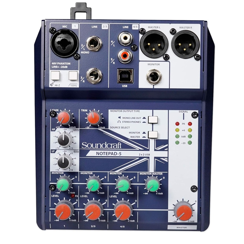 SOUNDCRAFT NOTEPAD-5FX Consola Pasiva Con Interfaz USB Compatible con PC