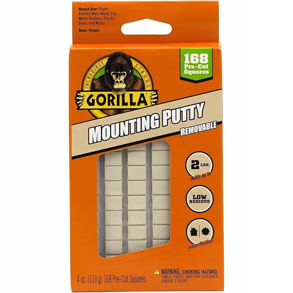 GORILLA MOUNTING PUTTY MASILLA ADHESIVA REUTILISADLE ( PARA CHAPAS )