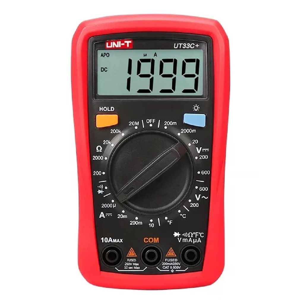 UNI-T UT33C+ Tester Probador Multímetro Digital True RMS hasta 600V