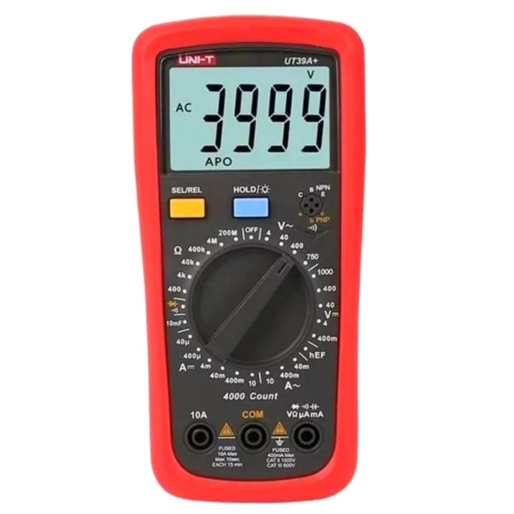 UNI-T UT39A+ Tester Probador Multímetro Digital True RMS hasta 1000V