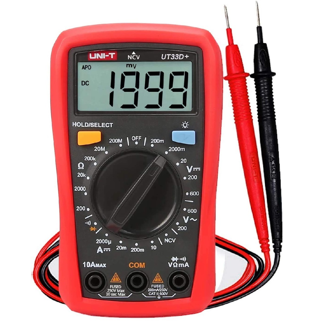 UNI-T UT33D+ Tester Probador Multímetro Digital True RMS hasta 600V