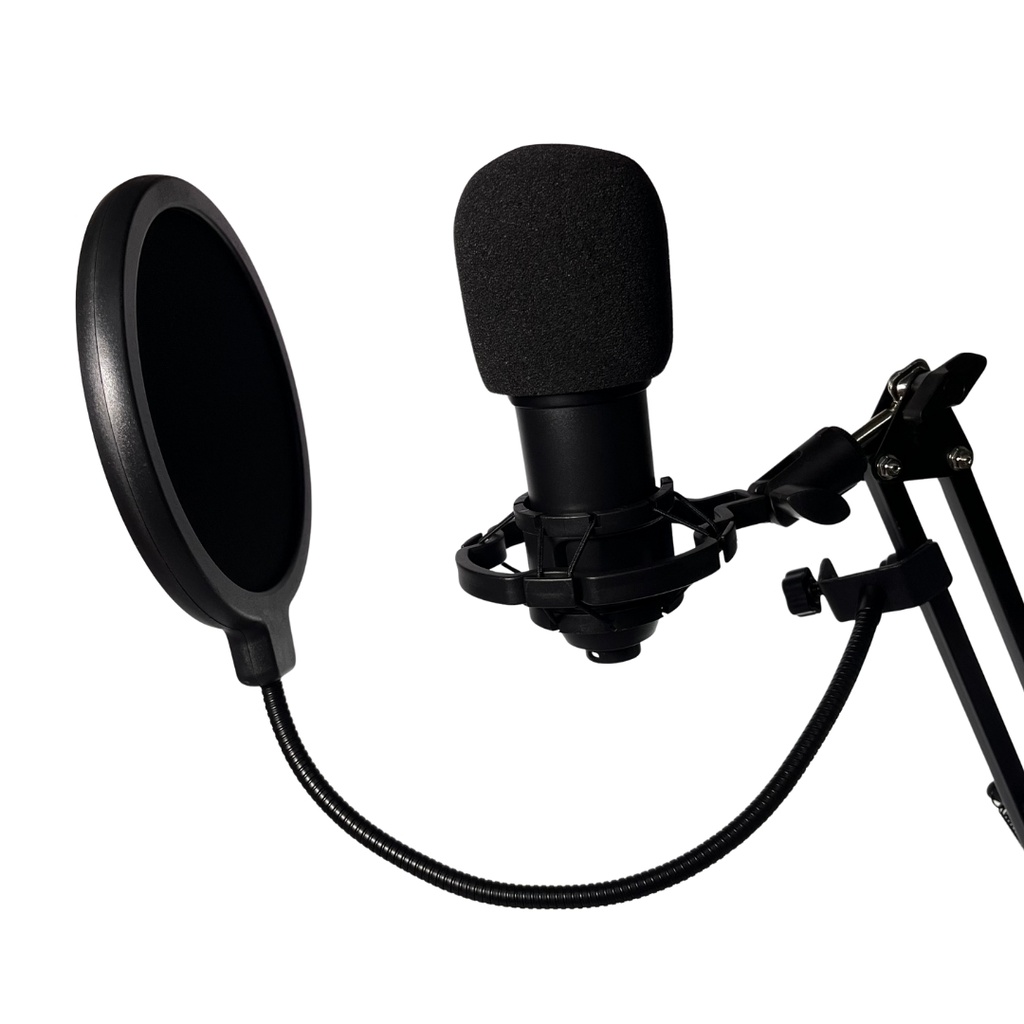 CHINO BM800 Micrófono Estudio Grabación De Condensador Con Paral Tipo Radio y Antipop