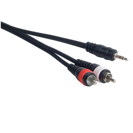 [MP-15] ACCU CABLE MP-15 Cable de Audio AUXILIAR ESTEREO DE MINI PLUG A DOBLE RCA MACHO