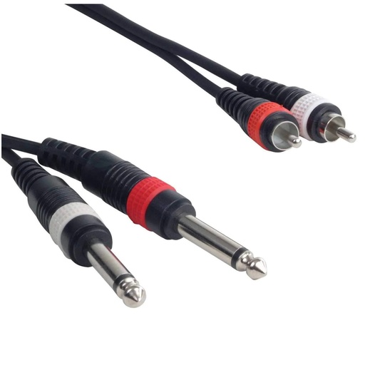 [RC4-6] ACCU CABLE RC4-6 Cable de Audio Dos RCA Plug a Dos TS Plug Mono 1.80 mts