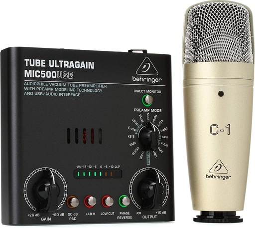 [VOICE STUDIO] BEHRINGER VOICE STUDIO Micrófono C-1 MIC500USB Interface De Audio