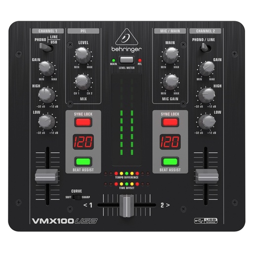 [VMX100USB] BEHRINGER VMX100USB MEZCLADOR DE DJ DE 2 CANALES